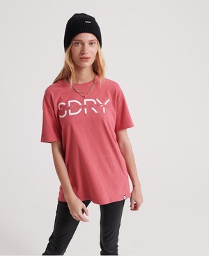 Superdry NYC Split Portland Organic Cotton Női Pólók Rózsaszín | GBXUT2547